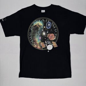 Vintage 1990’s Hubble Star Show Space Flight Awareness Men’s Shirt Black XL USA